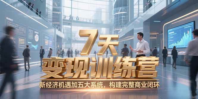 （15200期）7天咨询师变现训练营，新经济机遇加五大系统，构建完整商业闭环-钞能力网全创